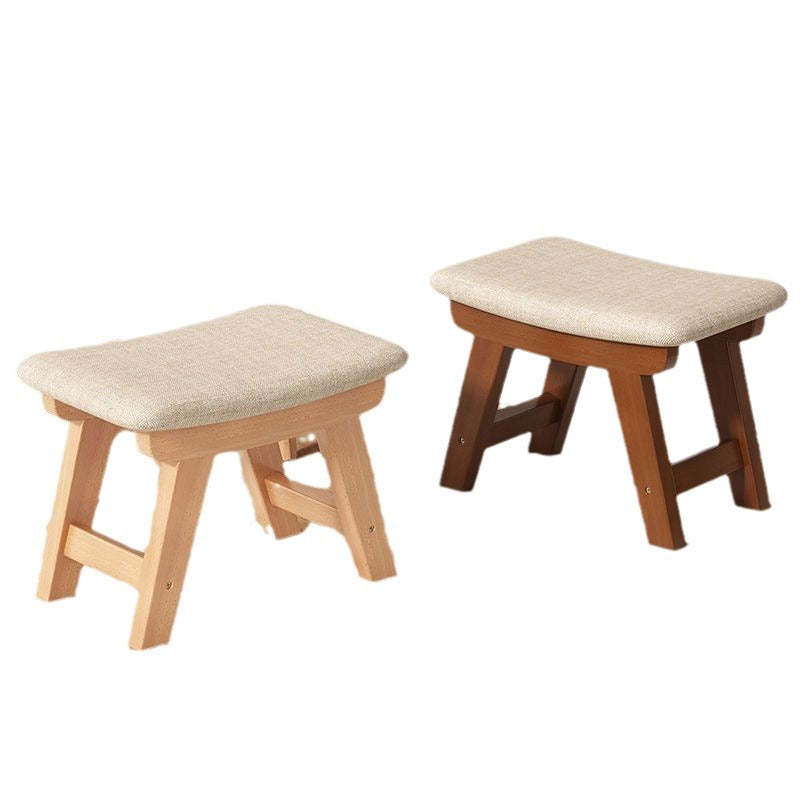 Minimalist Cotton Linen Wood Shoe Bench