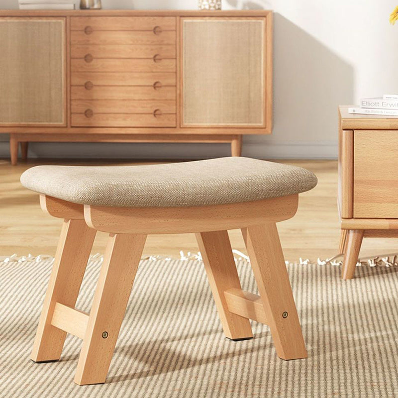 Minimalist Cotton Linen Wood Shoe Bench