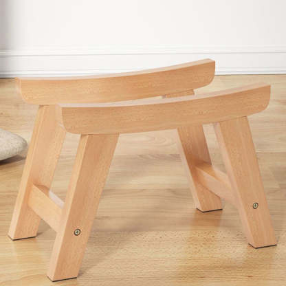 Minimalist Cotton Linen Wood Shoe Bench