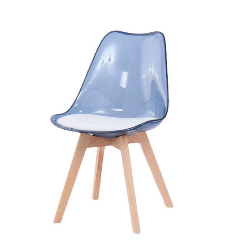 Nordic Transparent Plastic Leather High-Back Dining Chair
