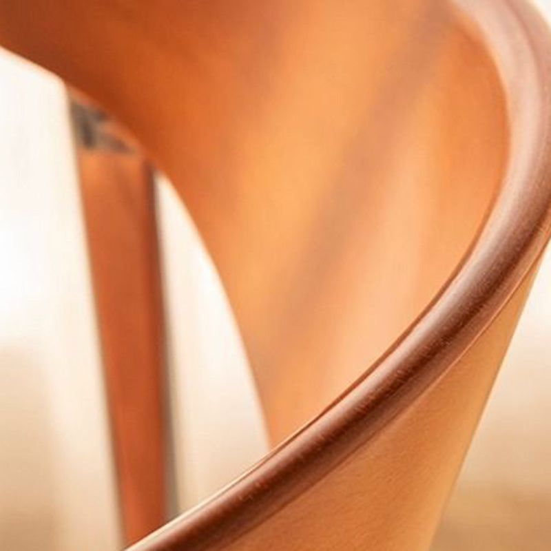 Scandinavian Curved Velvet Iron Wood Dining Chair — Walnut Color / Green