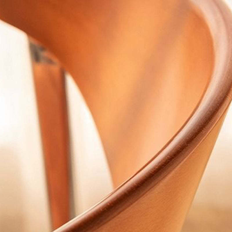Scandinavian Curved Velvet Iron Wood Dining Chair — Walnut Color / Green