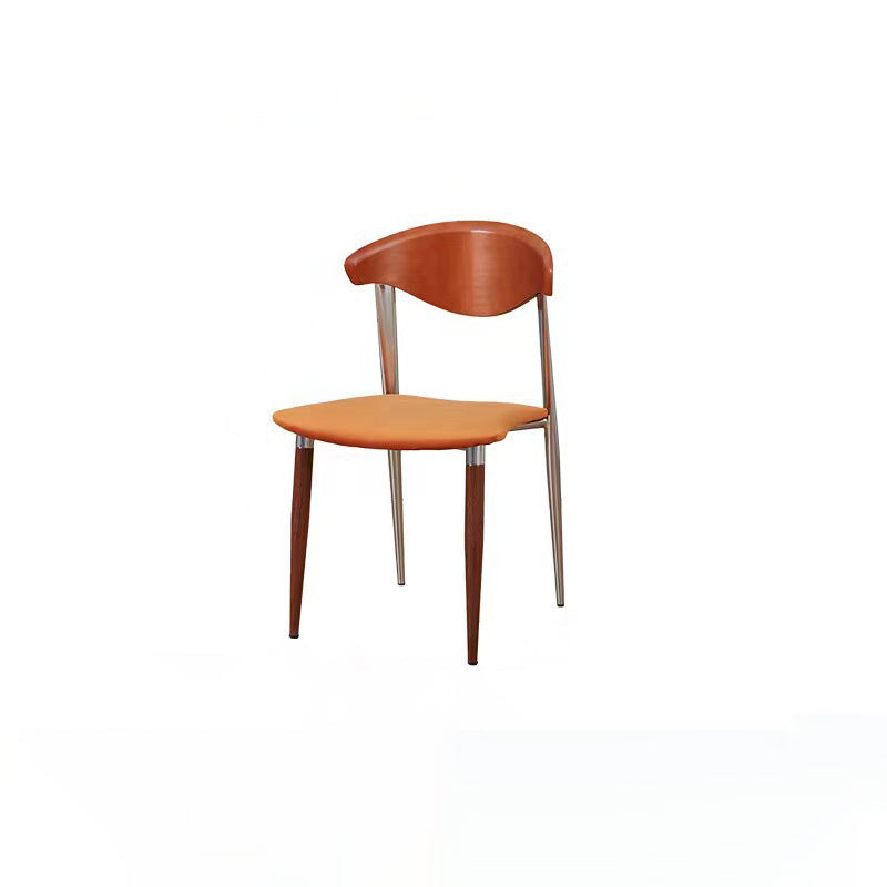 Scandinavian Curved Velvet Iron Wood Dining Chair