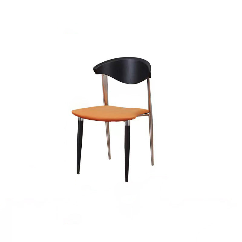 Scandinavian Curved Velvet Iron Wood Dining Chair