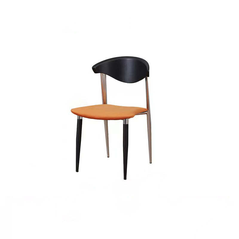 Scandinavian Curved Velvet Iron Wood Dining Chair