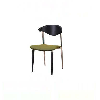 Scandinavian Curved Velvet Iron Wood Dining Chair