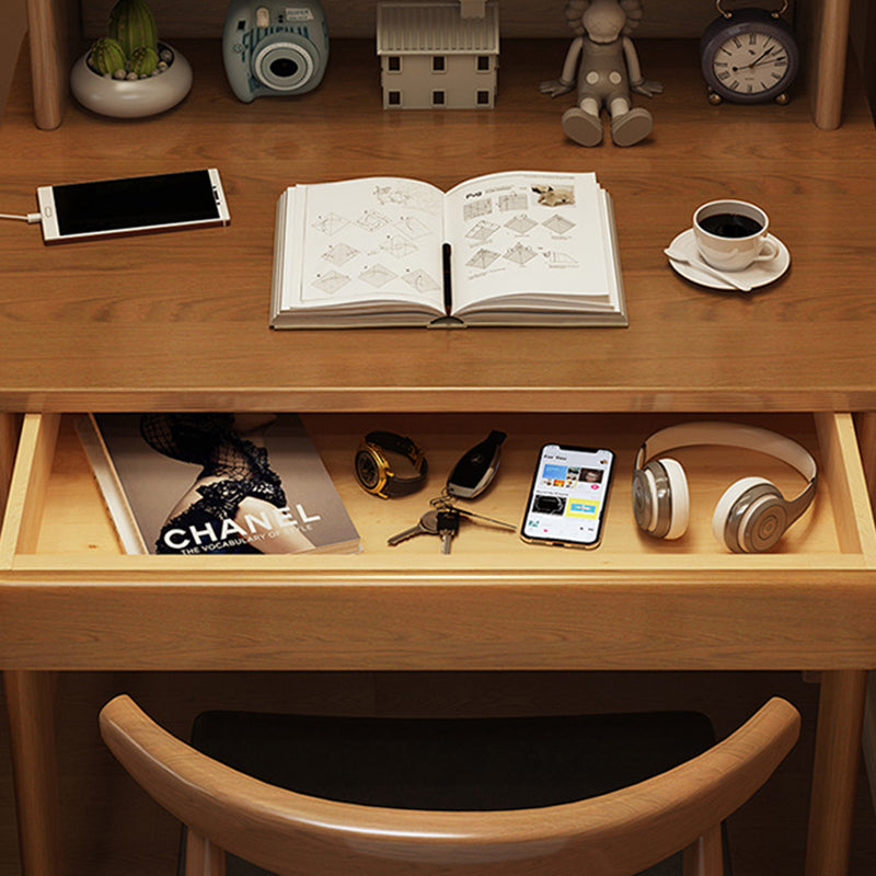 Modern Rubberwood 1-Drawer Desk