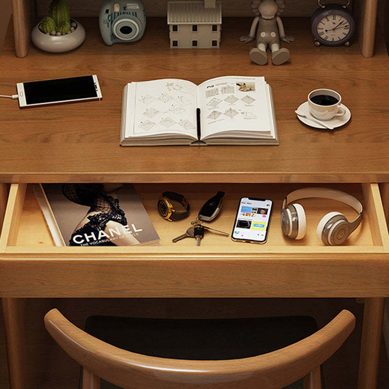 Modern Rubberwood 1-Drawer Desk