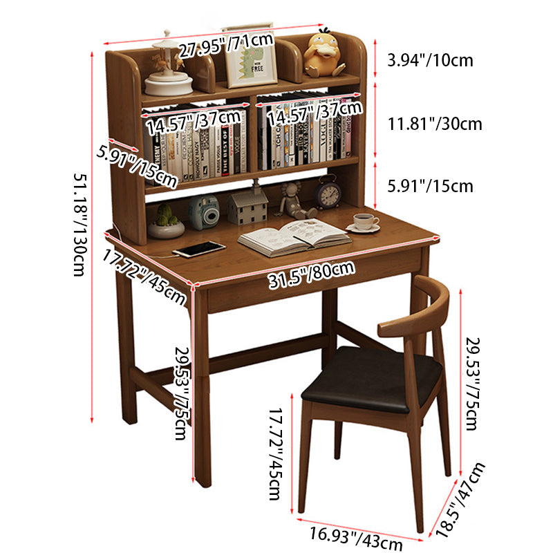 Modern Rubberwood 1-Drawer Desk