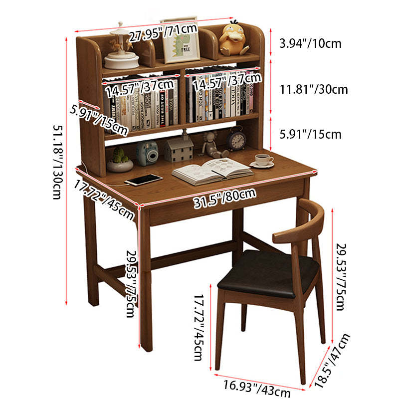 Modern Rubberwood 1-Drawer Desk