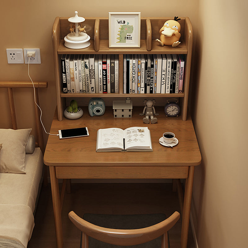 Modern Rubberwood 1-Drawer Desk — White