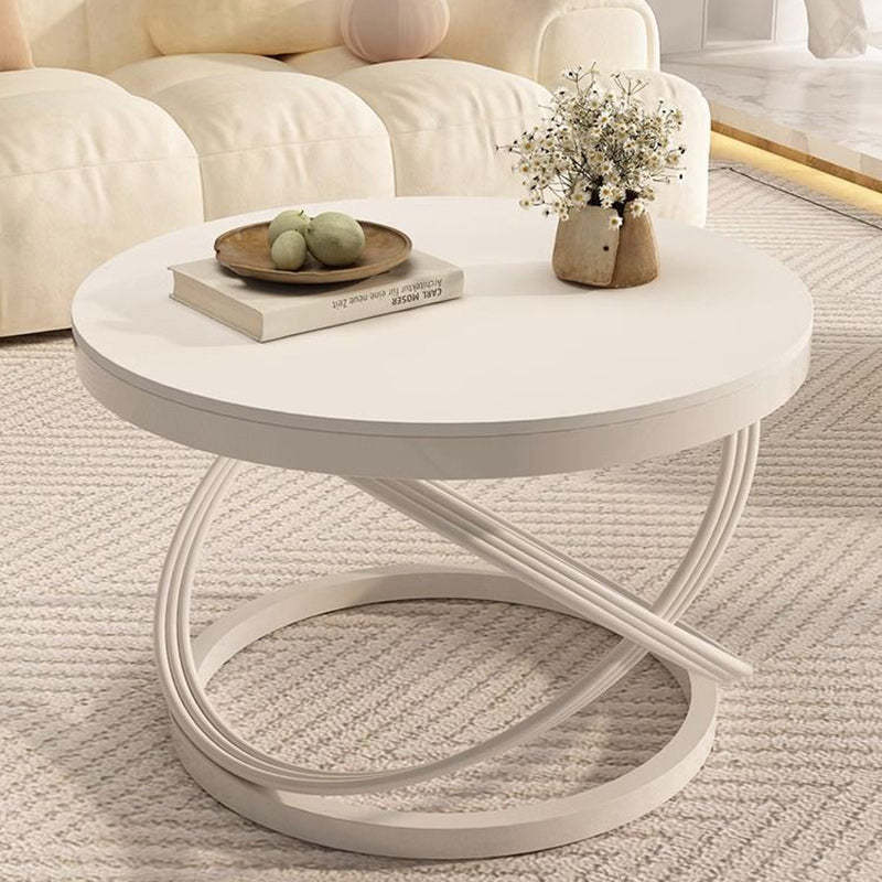 Luxury Curved Rock Slab Metal Side Table