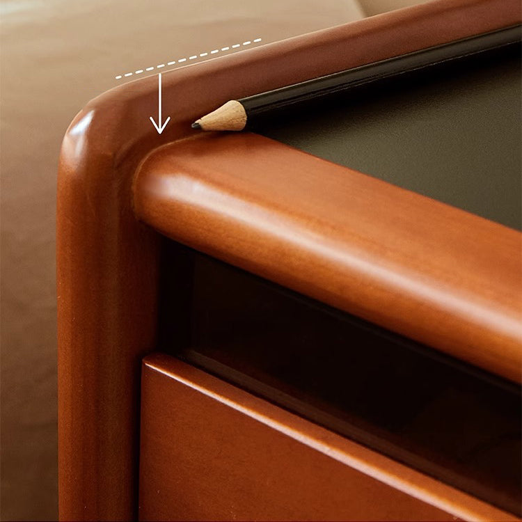 Contemporary Pine Steel Curved Nightstand