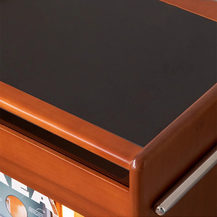 Contemporary Pine Steel Curved Nightstand