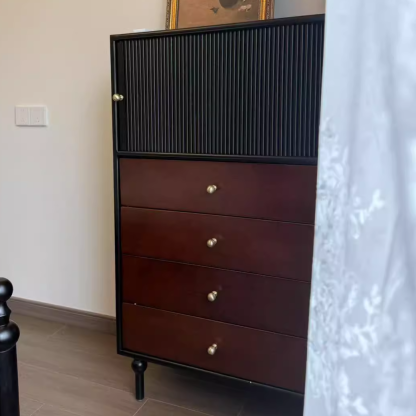 Vintage Wood 4-Drawer Storage Cabinet