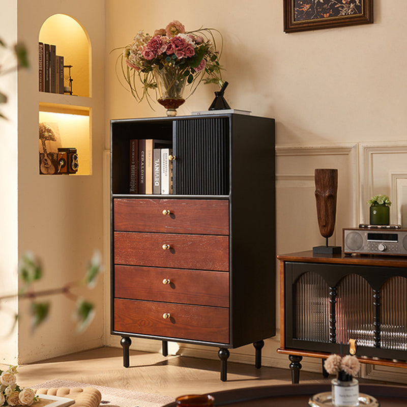 Vintage Wood 4-Drawer Storage Cabinet