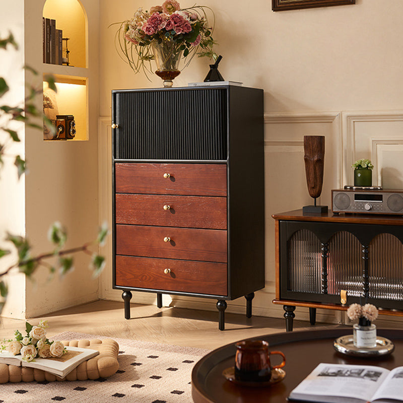 Vintage Wood 4-Drawer Storage Cabinet