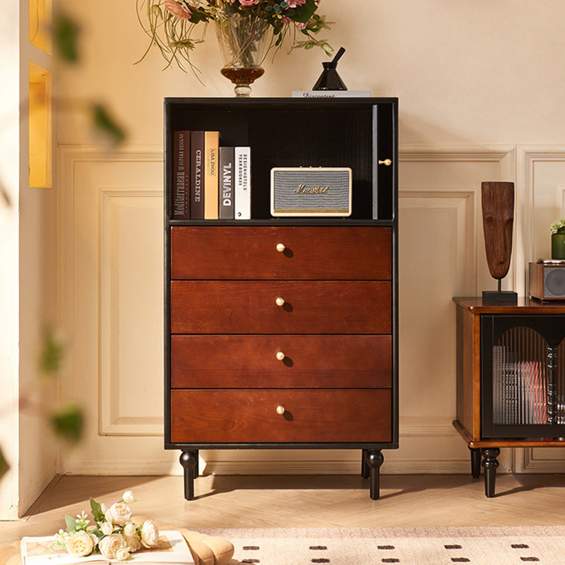 Vintage Wood 4-Drawer Storage Cabinet