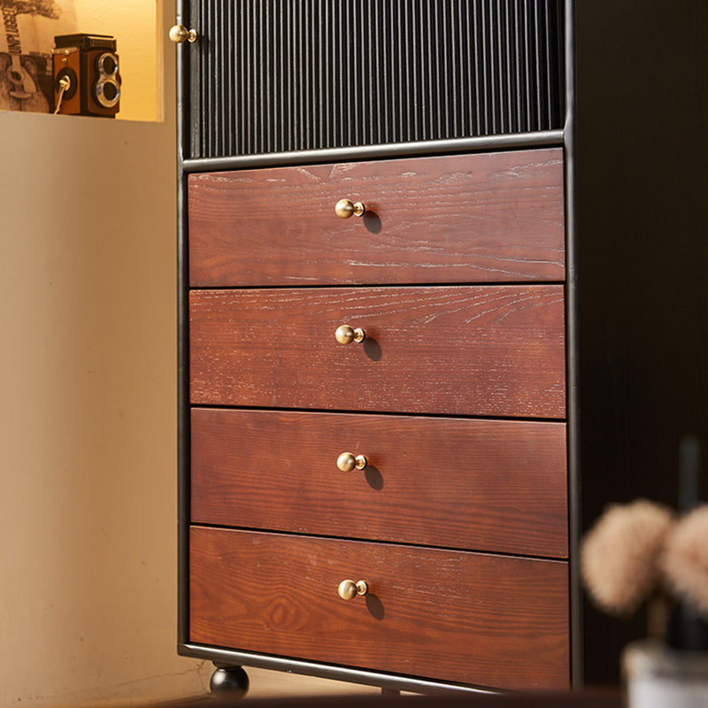 Vintage Wood 4-Drawer Storage Cabinet