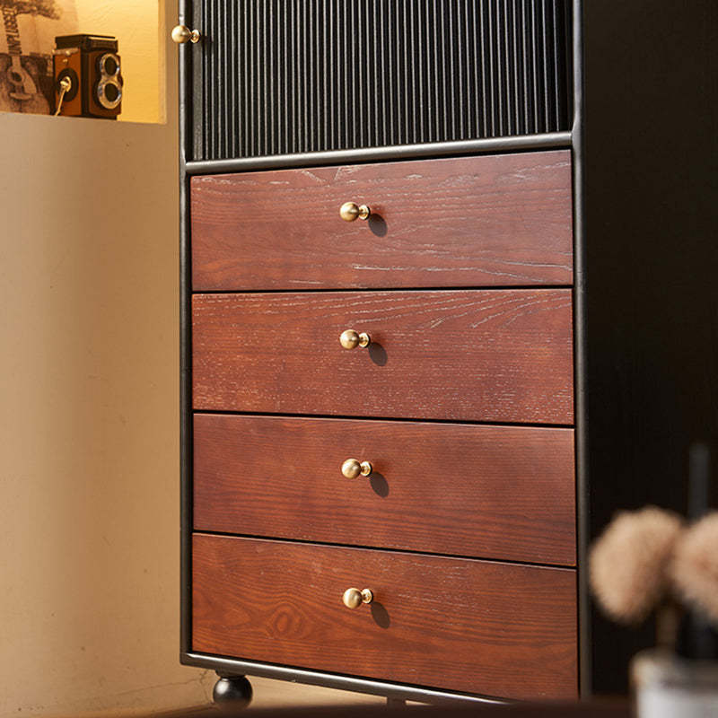 Vintage Wood 4-Drawer Storage Cabinet