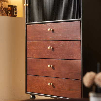 Vintage Wood 4-Drawer Storage Cabinet