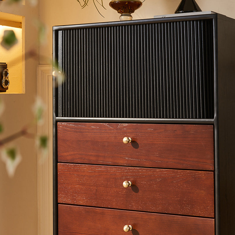 Vintage Wood 4-Drawer Storage Cabinet