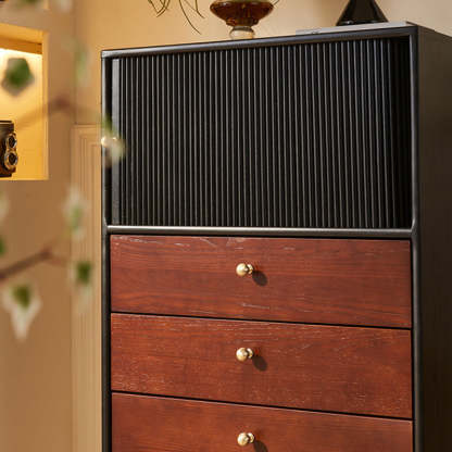 Vintage Wood 4-Drawer Storage Cabinet
