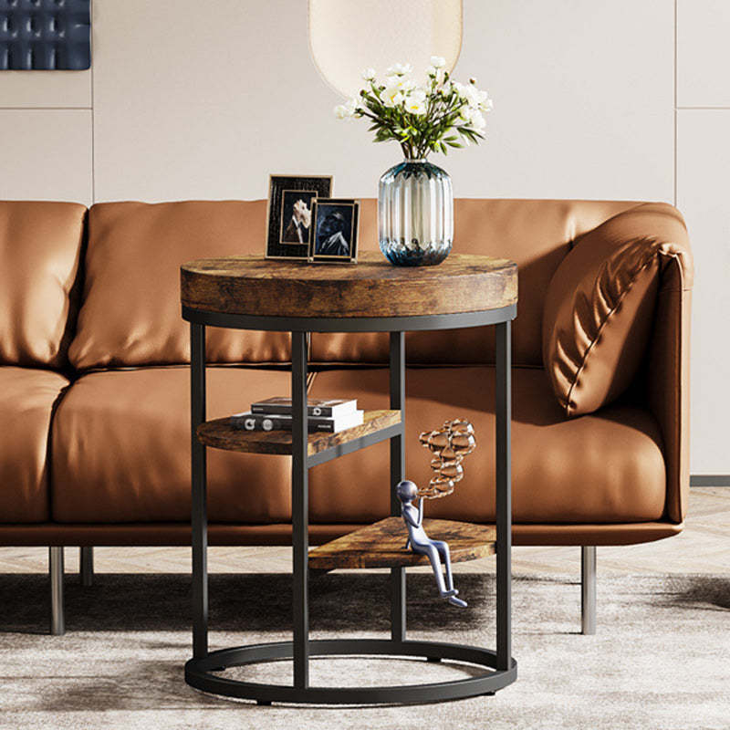 Vintage Metal 3-Tier Round Side Table