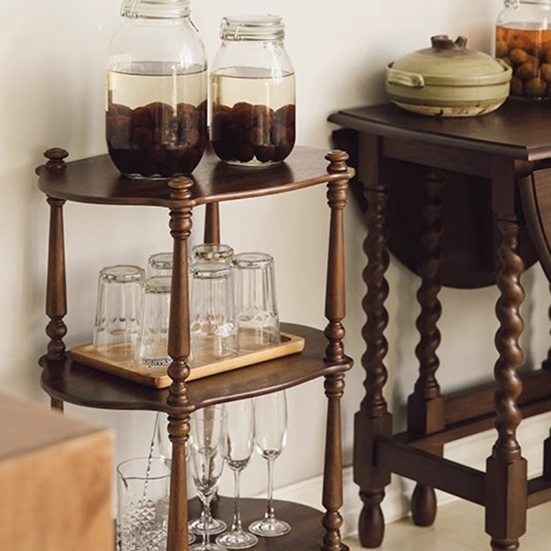 French Wooden Oval Roman Column Side Table 2/3-Tier