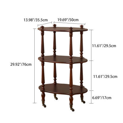 French Wooden Oval Roman Column Side Table 2/3-Tier