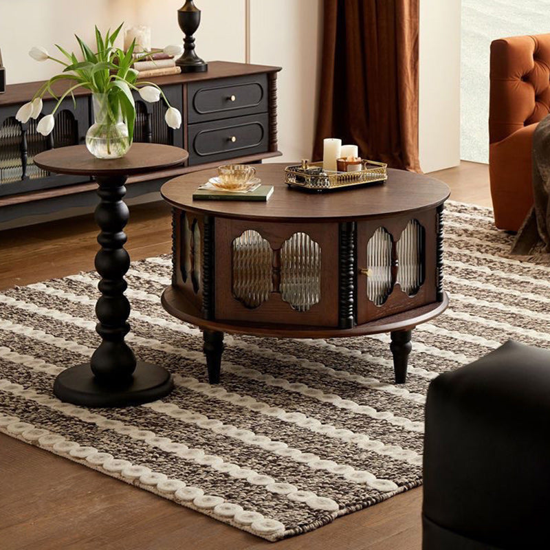 Vintage Rubberwood Round Coffee Table