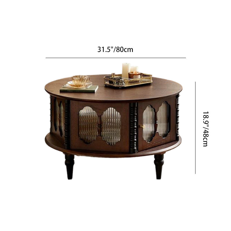 Vintage Rubberwood Round Coffee Table