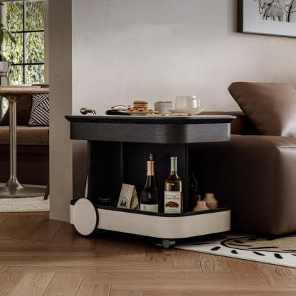 Nordic Multi-Layer Wood Saddle Leather Side Table