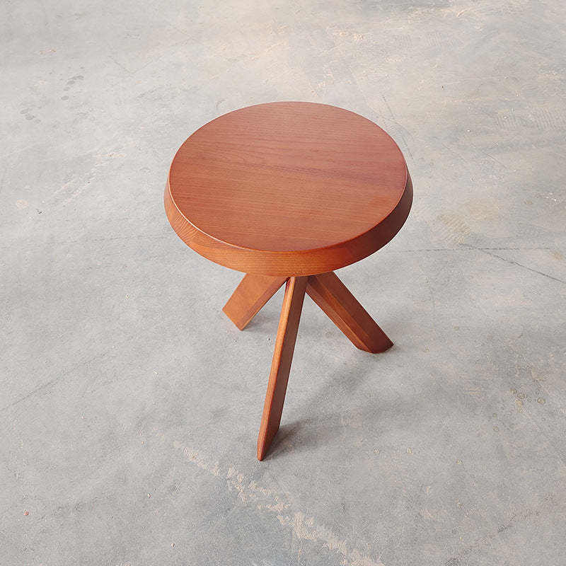 Nordic Wood Round Cross-Base Side Table