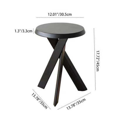 Nordic Wood Round Cross-Base Side Table