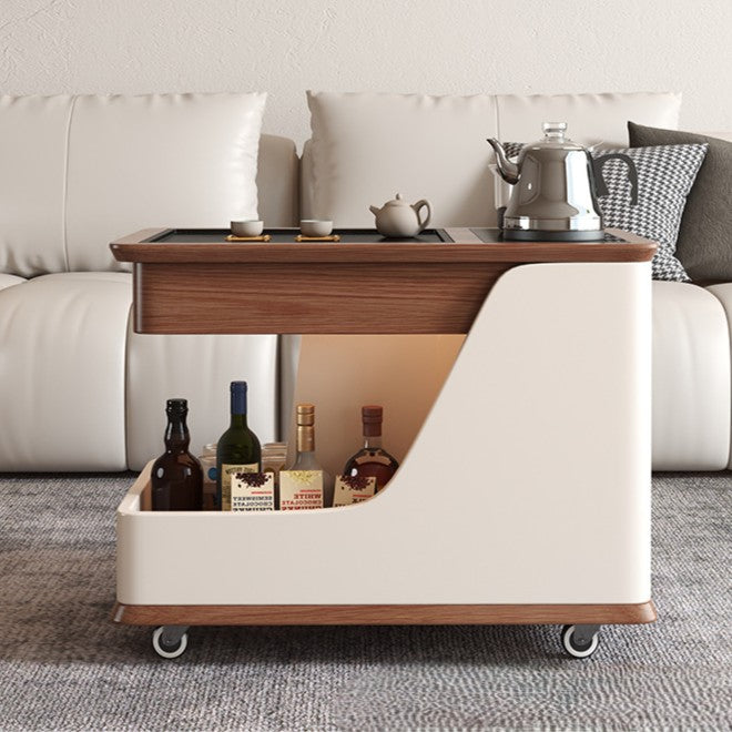 Minimalist Rubberwood 2-Tier Cart