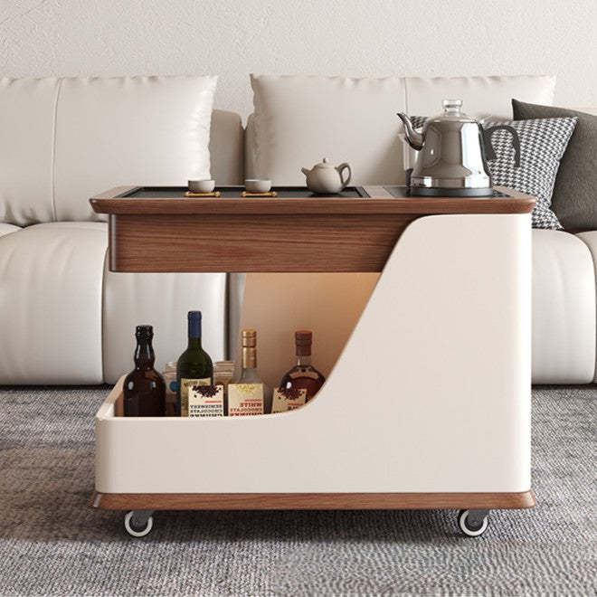 Minimalist decor 2-tier beige coffee tables, Lighom