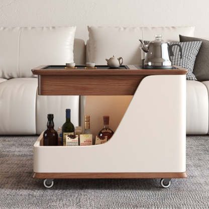 Minimalist Rubberwood 2-Tier Cart