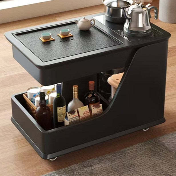 Minimalist Rubberwood 2-Tier Cart