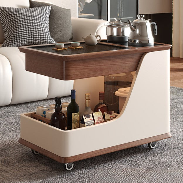 Minimalist Rubberwood 2-Tier Cart