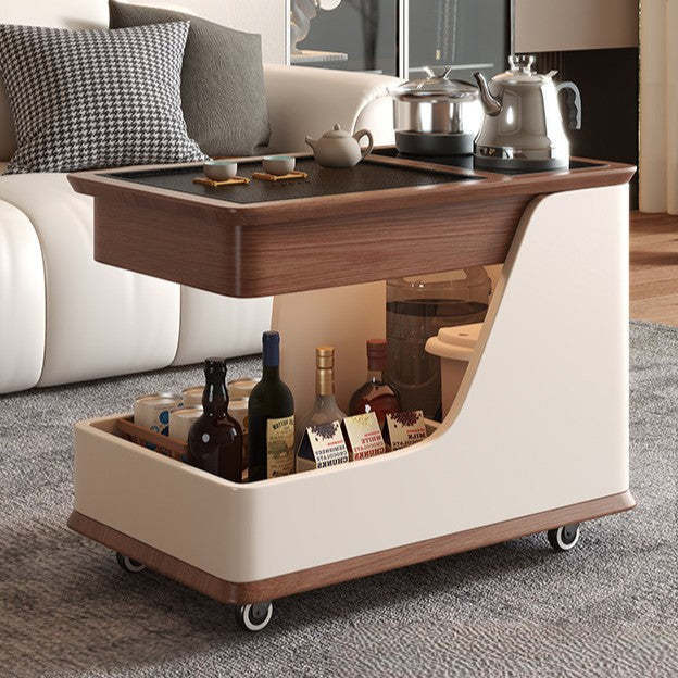 Minimalist Rubberwood 2-Tier Cart