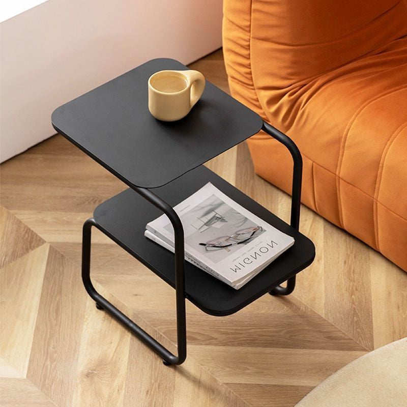 Lighom 2-tier iron linen wood end & side tables for hallway