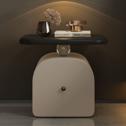Nordic Wood Acrylic 1-Drawer Nightstand
