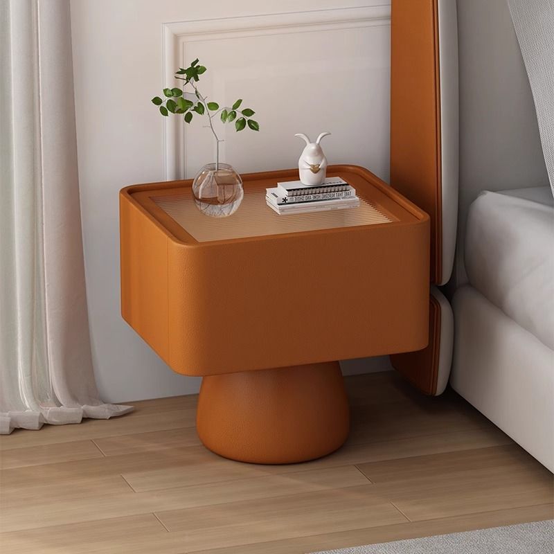 Minimalist Wood Microfiber Leather Chair — Density Board / Black