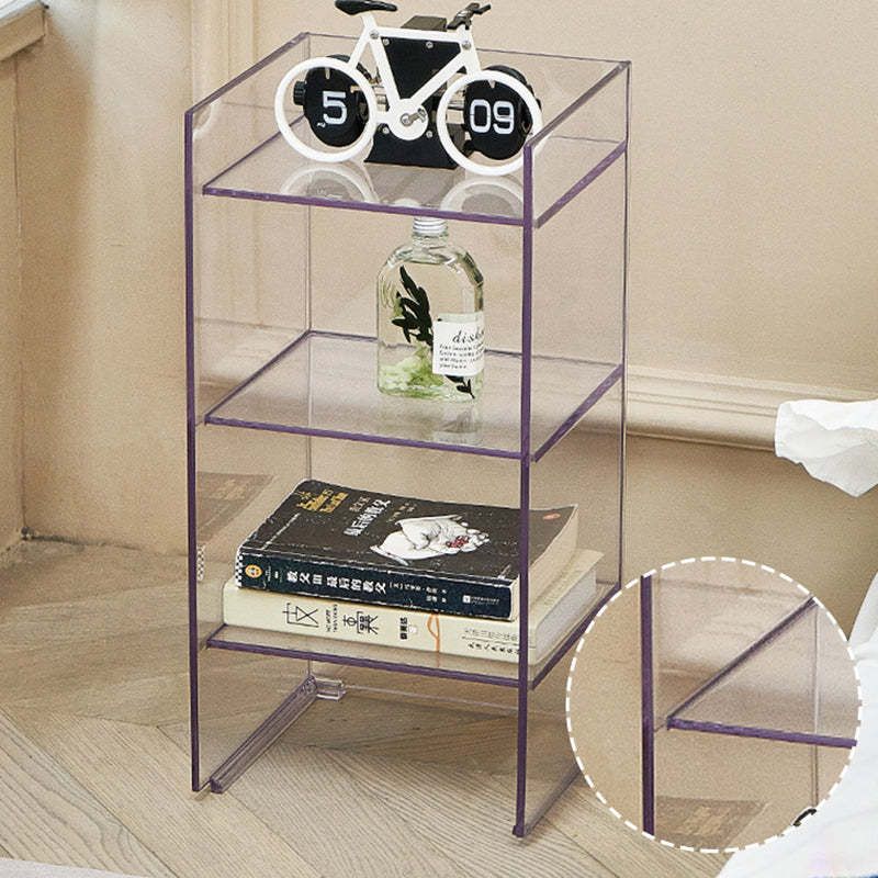 Minimalist 3-tier beige bookcases in acrylic — 10" L x 9" W x 20" H / Transparent