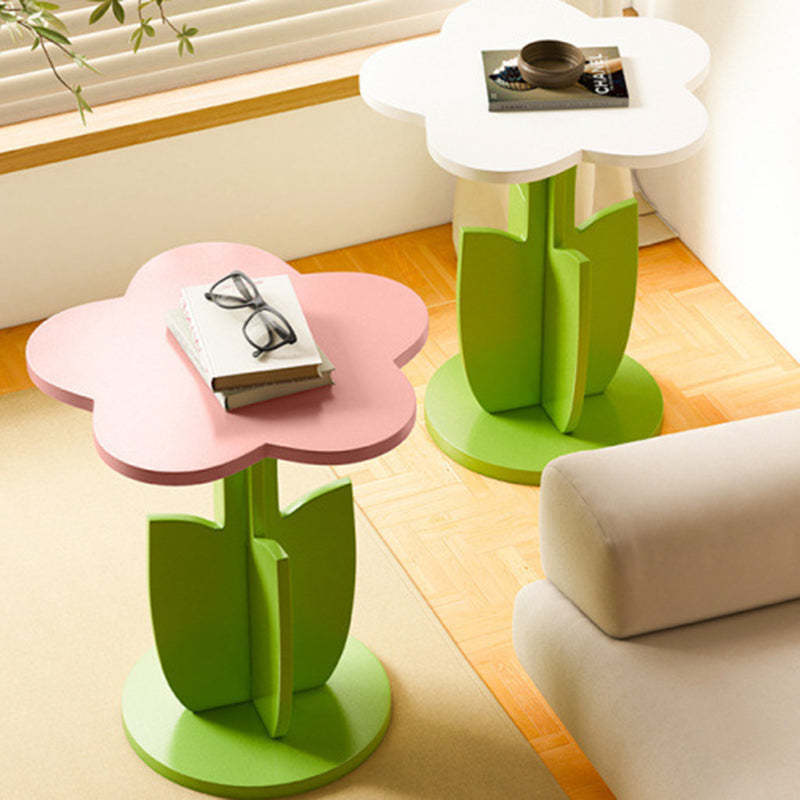 Contemporary Plank Floral Side Table