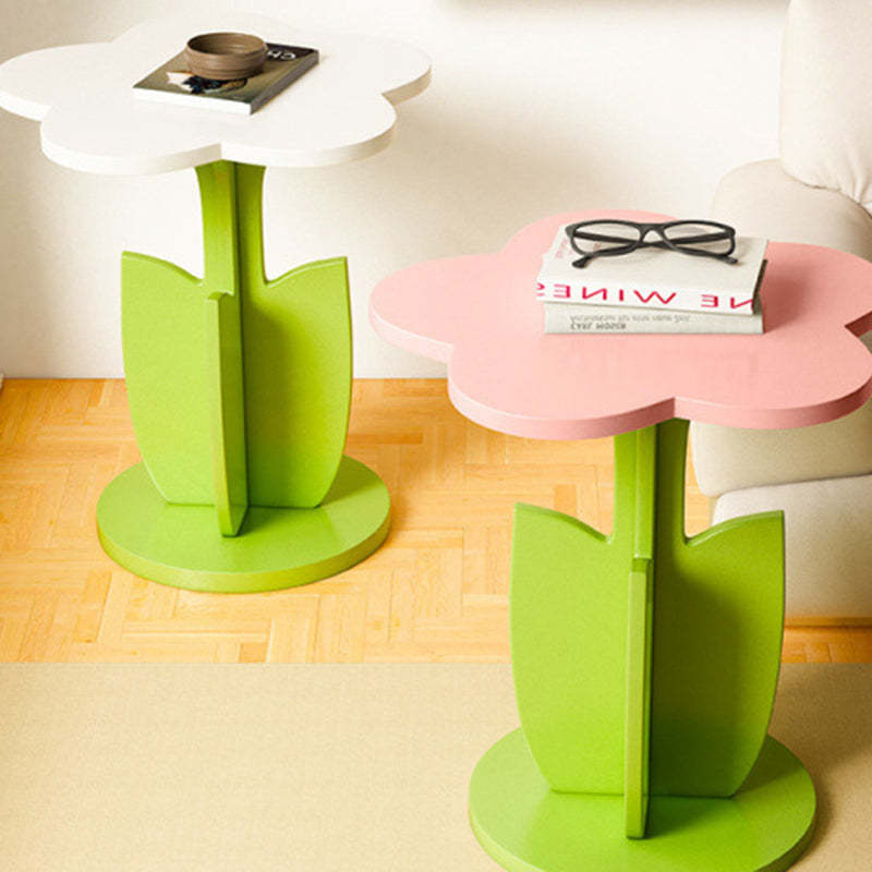 Contemporary Plank Floral Side Table