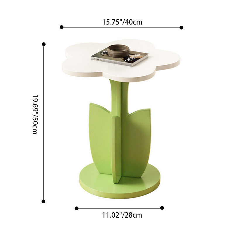 Contemporary Plank Floral Side Table