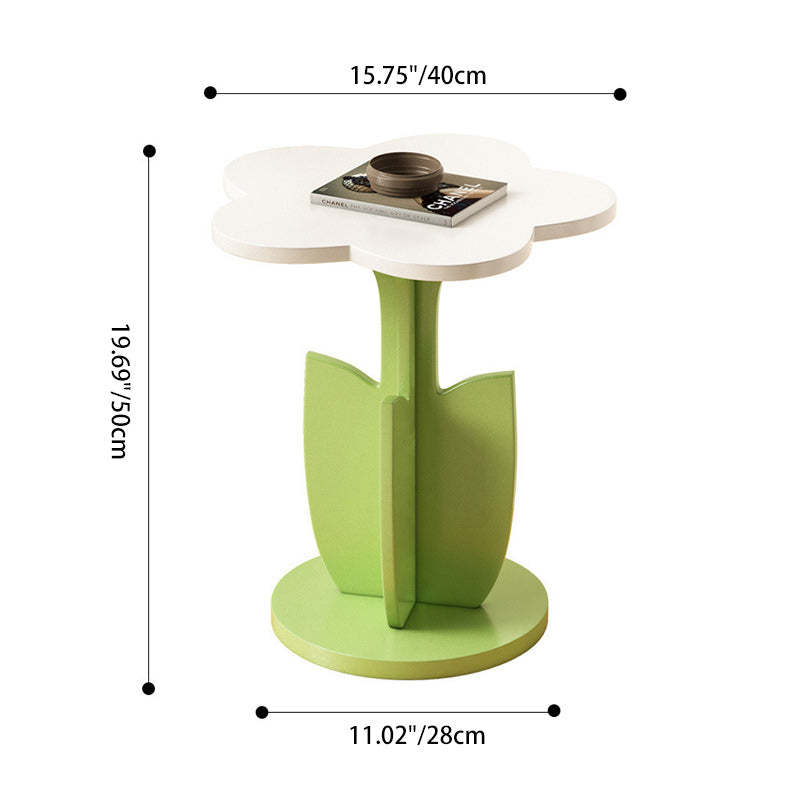 Contemporary Plank Floral Side Table