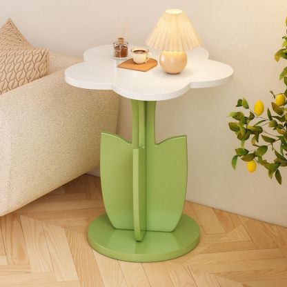 Contemporary Plank Floral Side Table